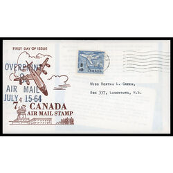 canada stamp 430 jet plane ottawa 1964 FDC PC 009
