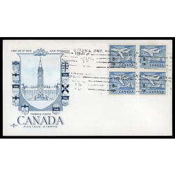 canada stamp 430 jet plane ottawa 1964 FDC BLOCK 020