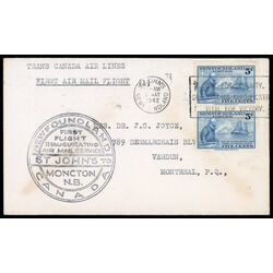 newfoundland first flight cover by trans canada air lines