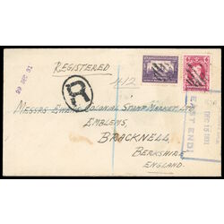 newfoundland registered cover dated de 15 1931