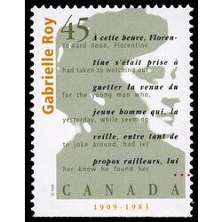 canada stamp 1624 gabrielle roy 1909 1983 45 1996