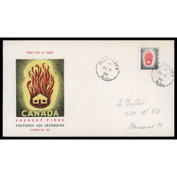 canada stamp 364 house on fire 5 1956 FDC PC 017