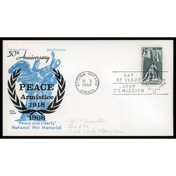 canada stamp 486 canadian vimy memorial near arras france 15 1968 FDC PC 014