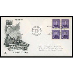 canada stamp 349 sir john thompson 4 1954 FDC BLOCK 018
