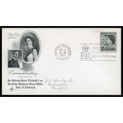 canada stamp 374 queen elizabeth ii prince philip 5 1957 FDC PC 026