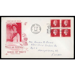 canada stamp 404 queen elizabeth ii 4 1963 FDC BLOCK 016
