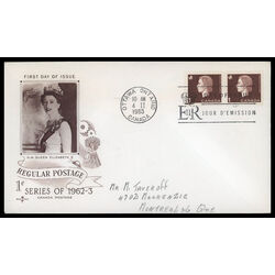 canada stamp 401 queen elizabeth ii 1 1963 FDC PC 021