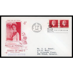 canada stamp 404 queen elizabeth ii 4 1963 FDC PC 027