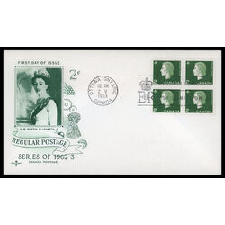 canada stamp 402 queen elizabeth ii 2 1963 FDC BLOCK 016