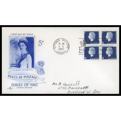 canada stamp 405 queen elizabeth ii 5 1962 FDC BLOCK 016