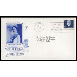 canada stamp 405 queen elizabeth ii 5 1962 FDC PC 025