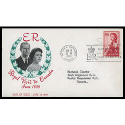 canada stamp 386 queen elizabeth ii 5 1959 FDC PC 040