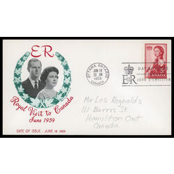 canada stamp 386 queen elizabeth ii 5 1959 FDC PC 041