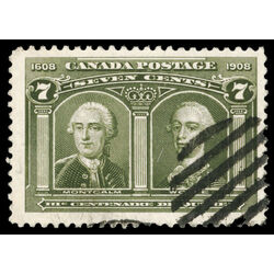 canada stamp 100 montcalm wolfe 7 1908 U VF 088