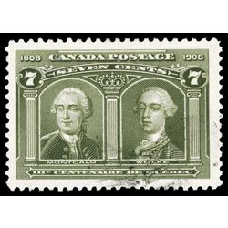canada stamp 100 montcalm wolfe 7 1908 U VF 089