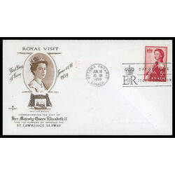 canada stamp 386 queen elizabeth ii 5 1959 FDC PC 045