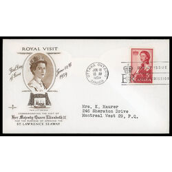 canada stamp 386 queen elizabeth ii 5 1959 FDC PC 046