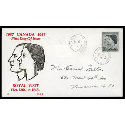 canada stamp 374 queen elizabeth ii prince philip 5 1957 FDC PC 027
