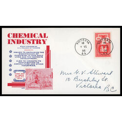canada stamp 363 chemical industry 25 1956 FDC PC 018