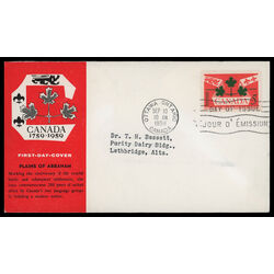 canada stamp 388 national emblems 5 1959 FDC PC 035