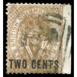 british columbia vancouver island stamp 8 surcharge 1867 U F 036