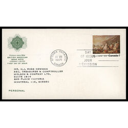 canada stamp 553 indian encampment on lake huron 7 1971 FDC PC 007