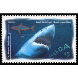 canada stamp 1641 great white shark 45 1997