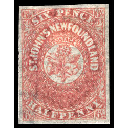 newfoundland stamp 21i pence third issue 6 d 1861 M VF 006