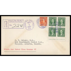 canada stamp 231 king george vi 1 1937 FDC LR 022