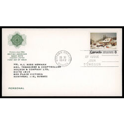 canada stamp 610 the blacksmith s shop 8 1972 FDC PC 010