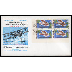 canada stamp 494 vickers vimy over atlantic 15 1969 FDC LL 017