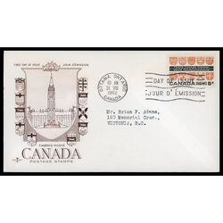 canada stamp 400 provincial coats of arms 5 1962 FDC PC 013