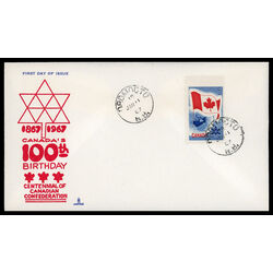 canada stamp 453 flag and planet earth 5 1967 FDC PC 013