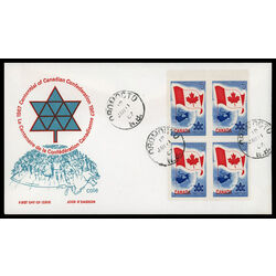 canada stamp 453 flag and planet earth 5 1967 FDC BLOCK 017