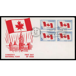 canada stamp 439 canadian flag 5 1965 FDC BLOCK 007