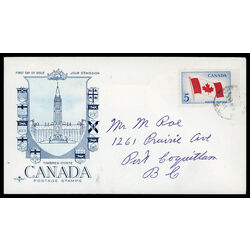 canada stamp 439 canadian flag 5 1965 FDC PC 010