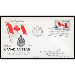 canada stamp 439 canadian flag 5 1965 FDC PC 015