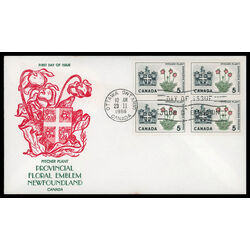 canada stamp 427iv newfoundland pitcher plant 5 1966 FDC BLOCK 006