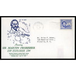 canada stamp 412 sir martin frobisher 5 1963 FDC PC 017