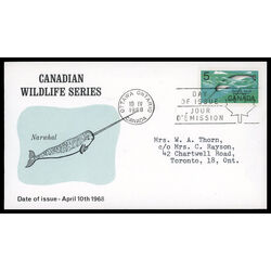 canada stamp 480 narwhal 5 1968 FDC PC 013