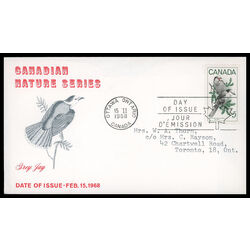 canada stamp 478 gray jays 5 1968 FDC PC 008