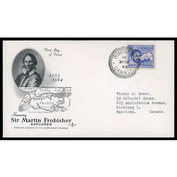 canada stamp 412 sir martin frobisher 5 1963 FDC PC 023