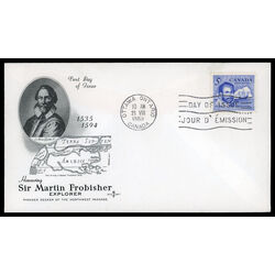 canada stamp 412 sir martin frobisher 5 1963 FDC PC 024