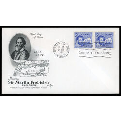 canada stamp 412 sir martin frobisher 5 1963 FDC PC 027