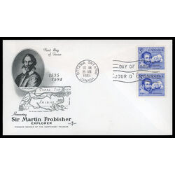 canada stamp 412 sir martin frobisher 5 1963 FDC PC 028