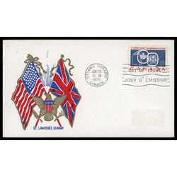 canada stamp 387 seaway and national emblems 5 1959 FDC PC 058