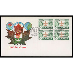 canada stamp 356 world jamboree 5 1955 FDC BLOCK 028