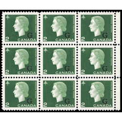 canada stamp o official o47i queen elizabeth ii cameo portrait 2 1963 MVFNH BLOCK 001