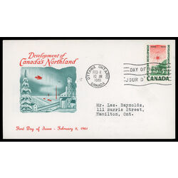 canada stamp 391 surveying crew 5 1961 FDC PC 014
