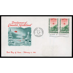 canada stamp 391 surveying crew 5 1961 FDC PC 015